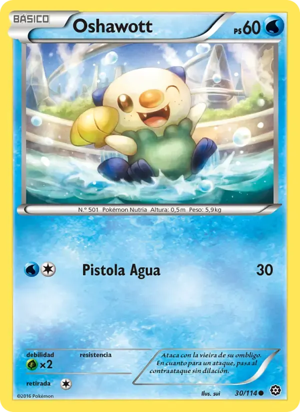 Oshawott — Asedio de Vapor 30 Spanish Pokémon card