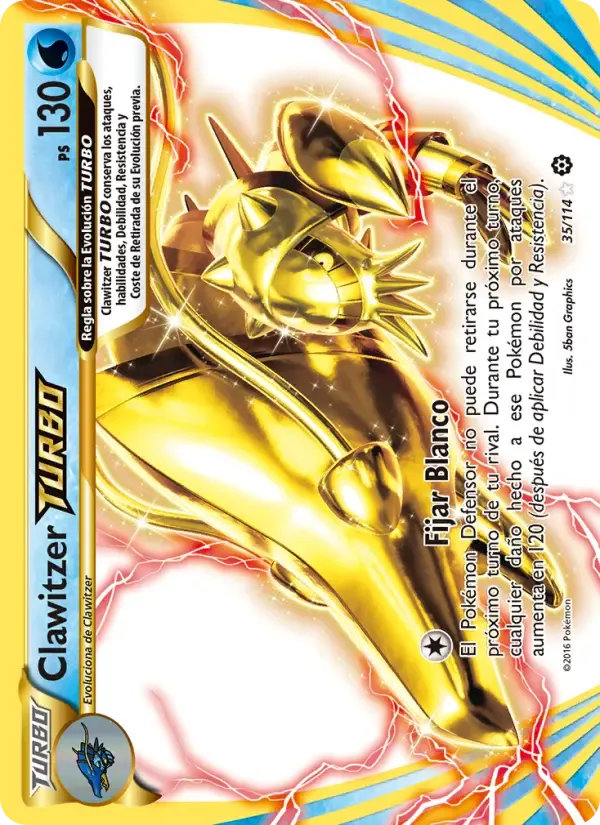 Clawitzer TURBO — Asedio de Vapor 35 Spanish Pokémon card