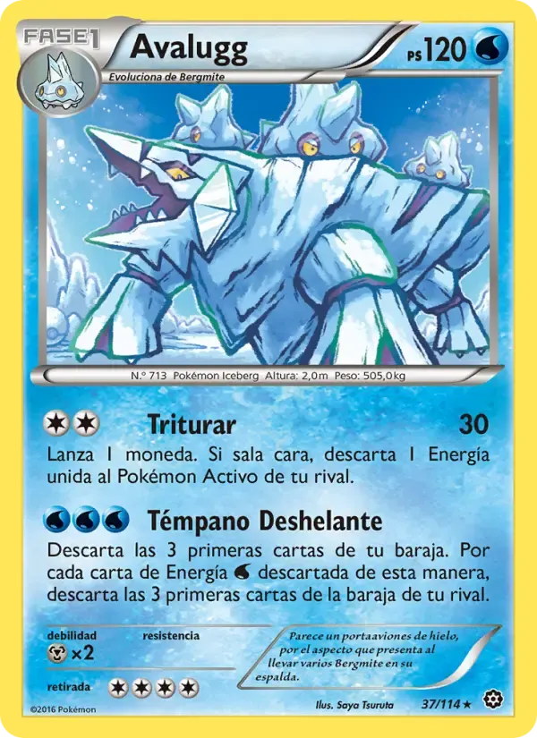 Avalugg — Asedio de Vapor 37 Spanish Pokémon card