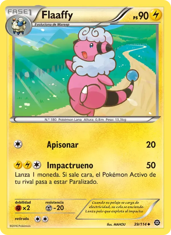 Flaaffy — Asedio de Vapor 39 Spanish Pokémon card