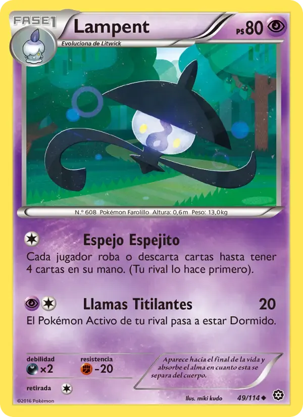 Lampent — Asedio de Vapor 49 Spanish Pokémon card