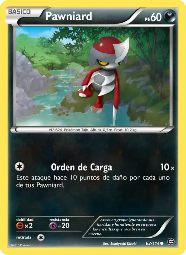 Pawniard — Asedio de Vapor 63 Spanish Pokémon card