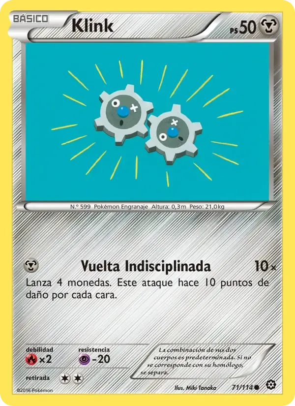 Klink — Asedio de Vapor 71 Spanish Pokémon card