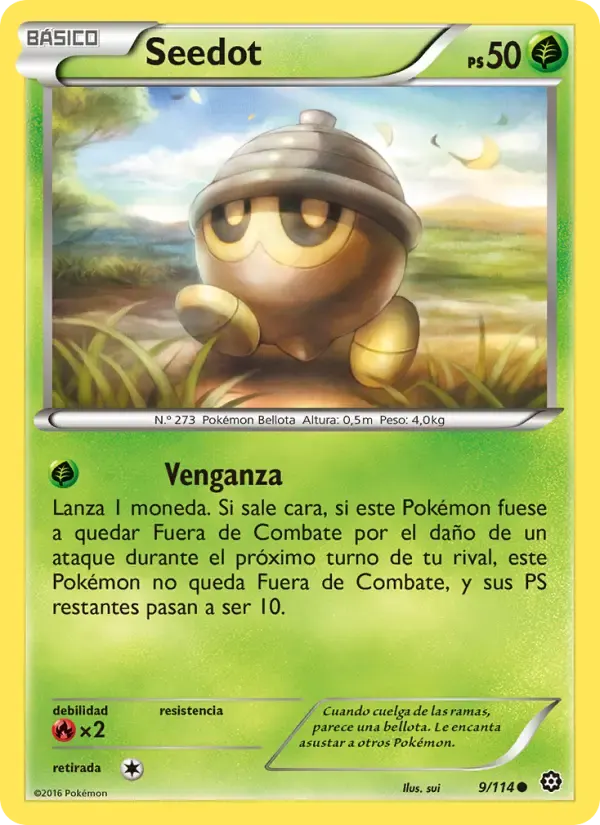 Seedot — Asedio de Vapor 9 Spanish Pokémon card