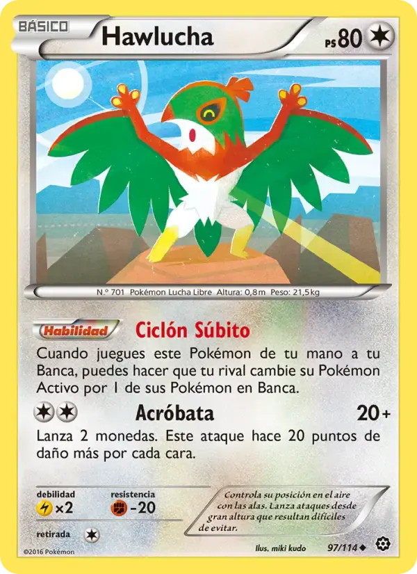 Hawlucha — Asedio de Vapor 97 Spanish Pokémon card