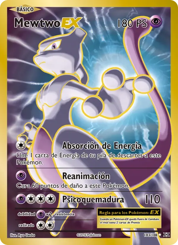 Mewtwo EX — Evoluciones 103 Spanish Pokémon card