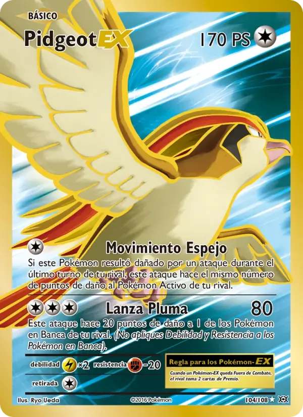 Pidgeot EX — Evoluciones 104 Spanish Pokémon card