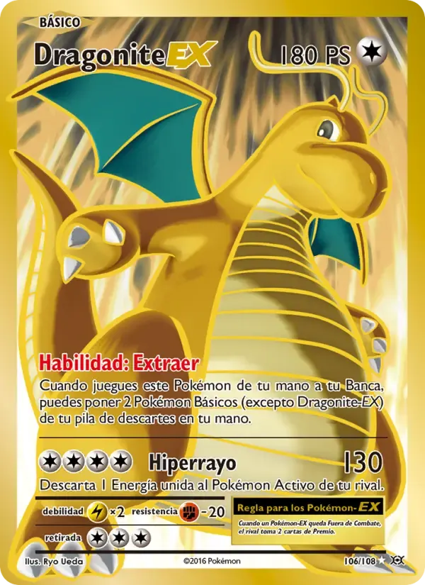 Dragonite EX — Evoluciones 106 Spanish Pokémon card