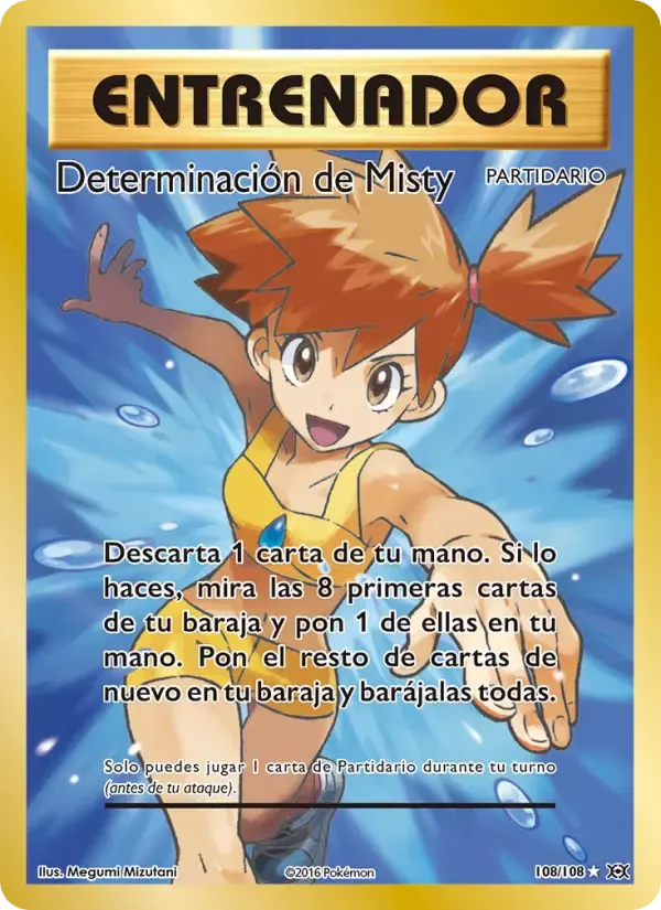Determinación de Misty — Evoluciones 108 Spanish Pokémon card