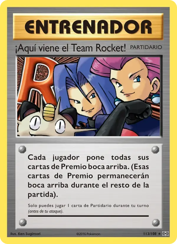 ¡Aquí viene el Team Rocket! — Evoluciones 113 Spanish Pokémon card