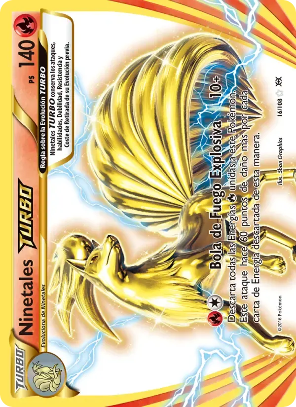 Ninetales TURBO — Evoluciones 16 Spanish Pokémon card