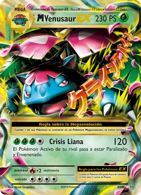 M Venusaur EX — Evoluciones 2 Spanish Pokémon card