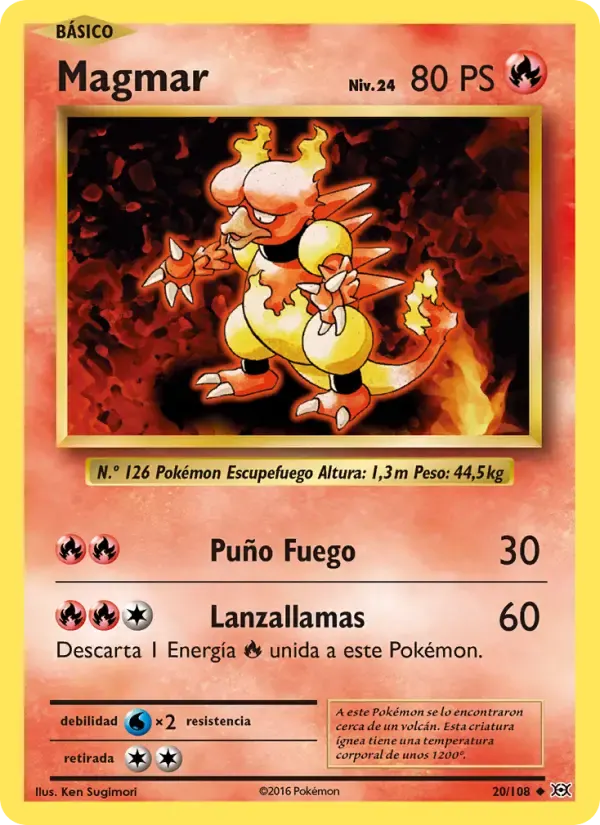 Magmar — Evoluciones 20 Spanish Pokémon card