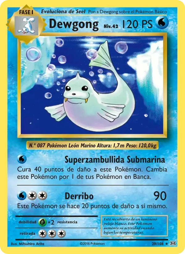 Dewgong — Evoluciones 29 Spanish Pokémon card