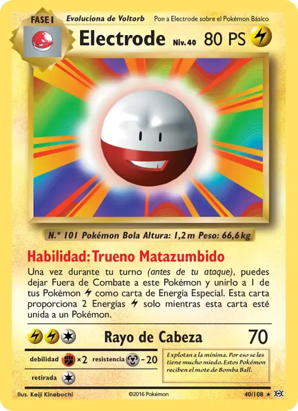 Electrode — Evoluciones 40 Spanish Pokémon card