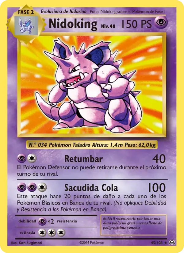 Nidoking — Evoluciones 45 Spanish Pokémon card