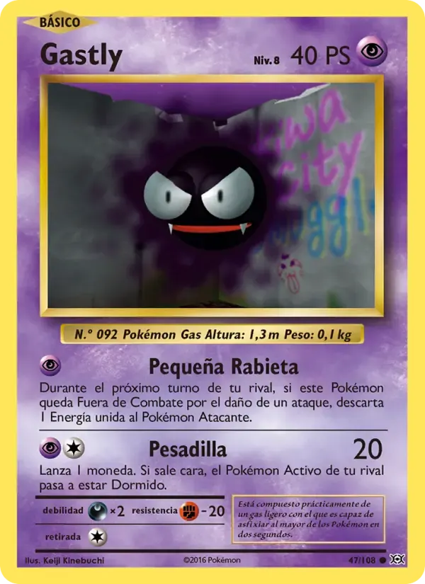 Gastly — Evoluciones 47 Spanish Pokémon card