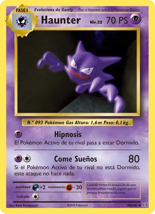 Haunter — Evoluciones 48 Spanish Pokémon card