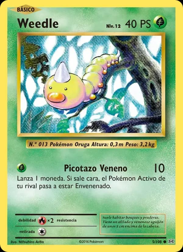 Weedle — Evoluciones 5 Spanish Pokémon card