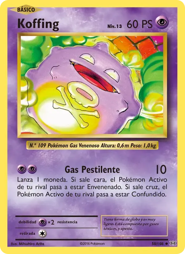 Koffing — Evoluciones 50 Spanish Pokémon card