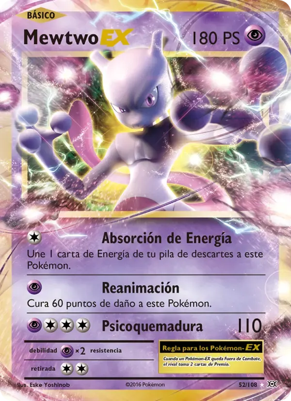 Mewtwo EX — Evoluciones 52 Spanish Pokémon card