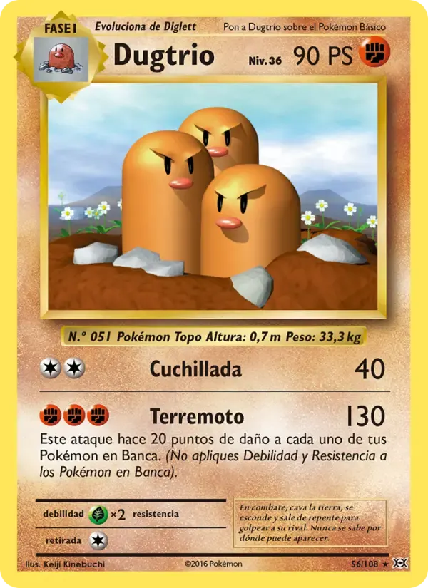 Dugtrio — Evoluciones 56 Spanish Pokémon card