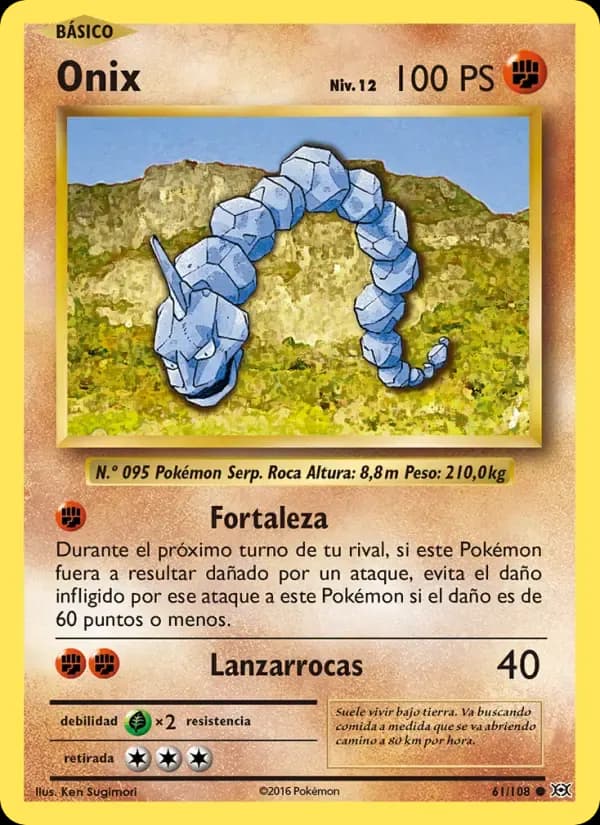 Onix — Evoluciones 61 Spanish Pokémon card
