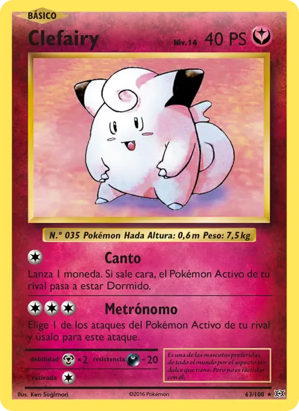 Clefairy — Evoluciones 63 Spanish Pokémon card