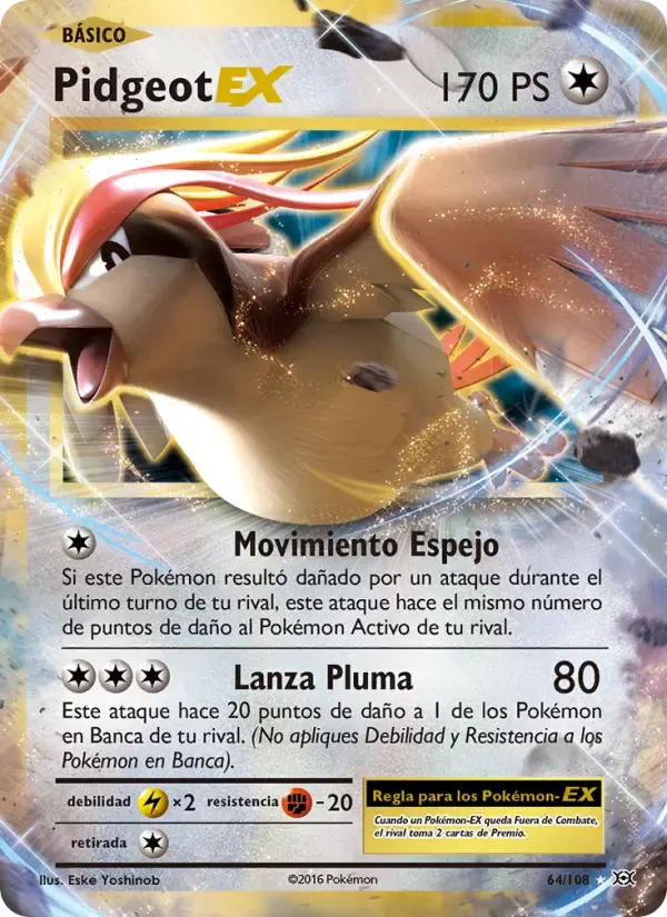 Pidgeot EX — Evoluciones 64 Spanish Pokémon card