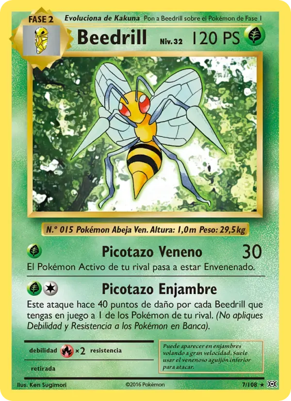 Beedrill — Evoluciones 7 Spanish Pokémon card