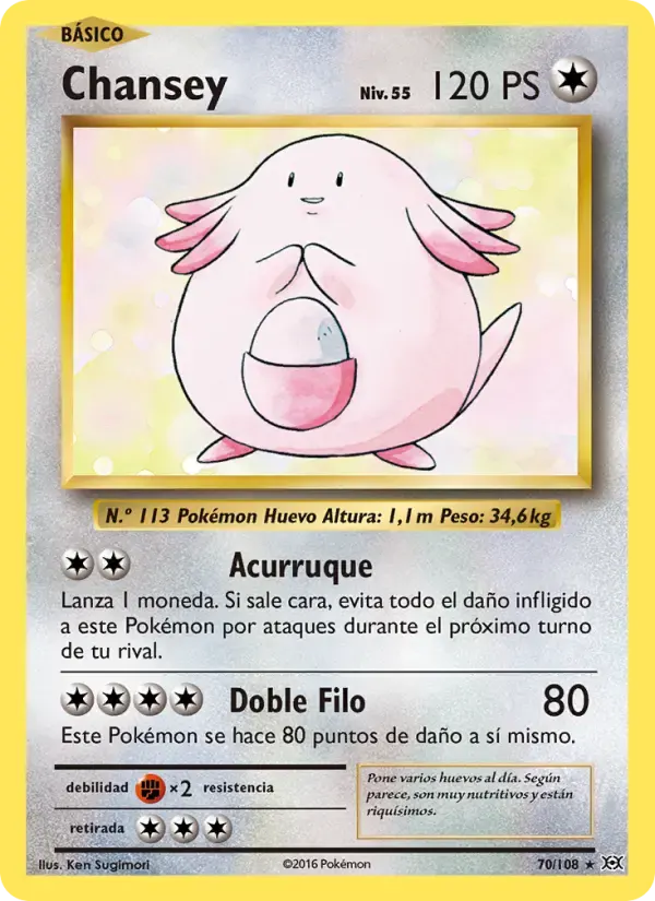 Chansey — Evoluciones 70 Spanish Pokémon card