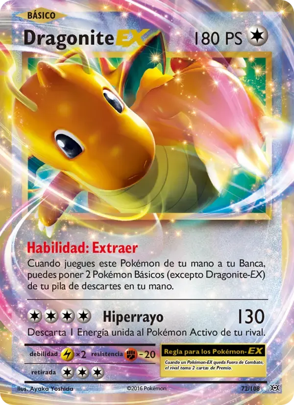 Dragonite EX — Evoluciones 72 Spanish Pokémon card