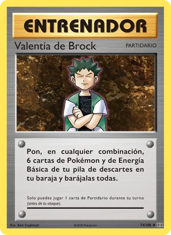Valentía de Brock — Evoluciones 74 Spanish Pokémon card