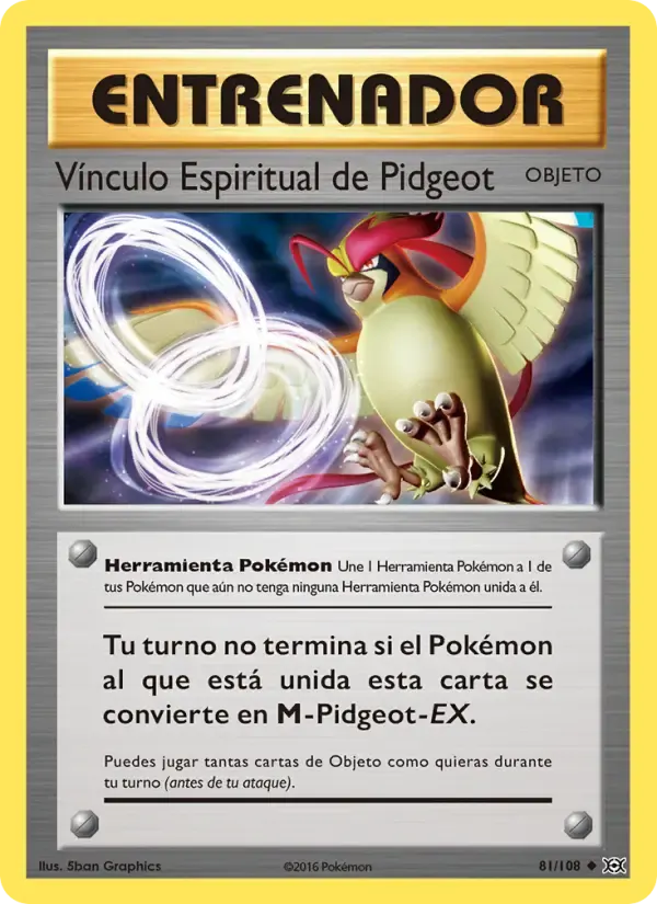 Vínculo Espiritual de Pidgeot — Evoluciones 81 Spanish Pokémon card