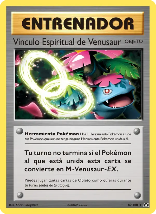 Vínculo Espiritual de Venusaur — Evoluciones 89 Spanish Pokémon card