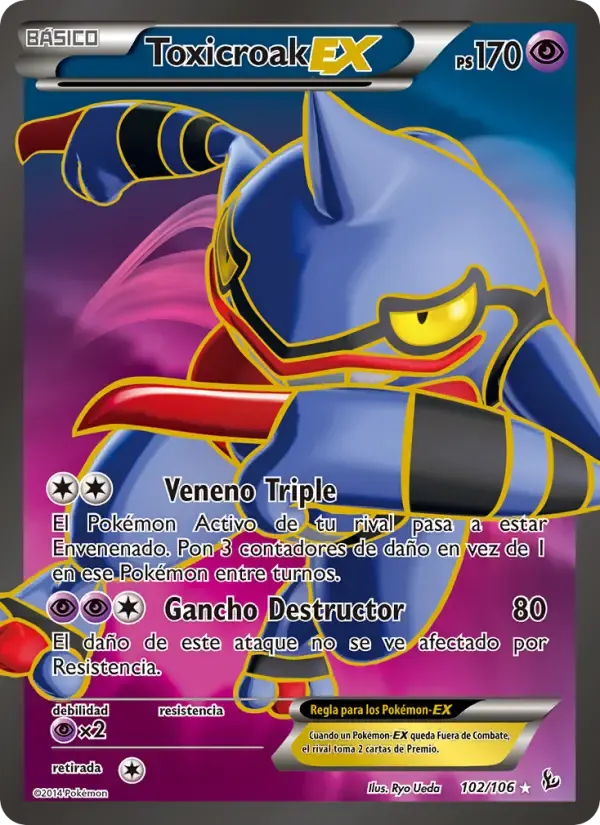 Toxicroak EX — Destellos de Fuego 102 Spanish Pokémon card