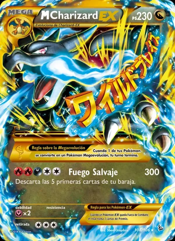 M-Charizard EX — Destellos de Fuego 108 Spanish Pokémon card