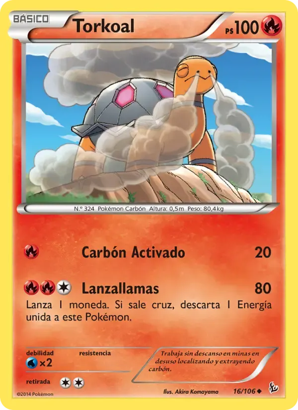 Torkoal — Destellos de Fuego 16 Spanish Pokémon card