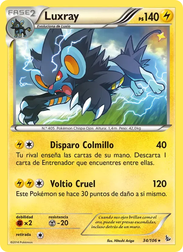 Luxray — Destellos de Fuego 34 Spanish Pokémon card