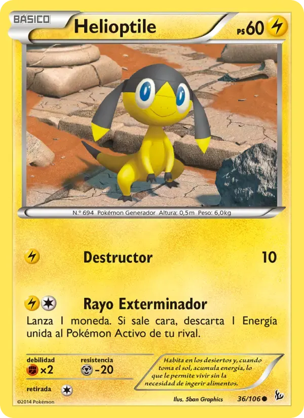 Helioptile — Destellos de Fuego 36 Spanish Pokémon card