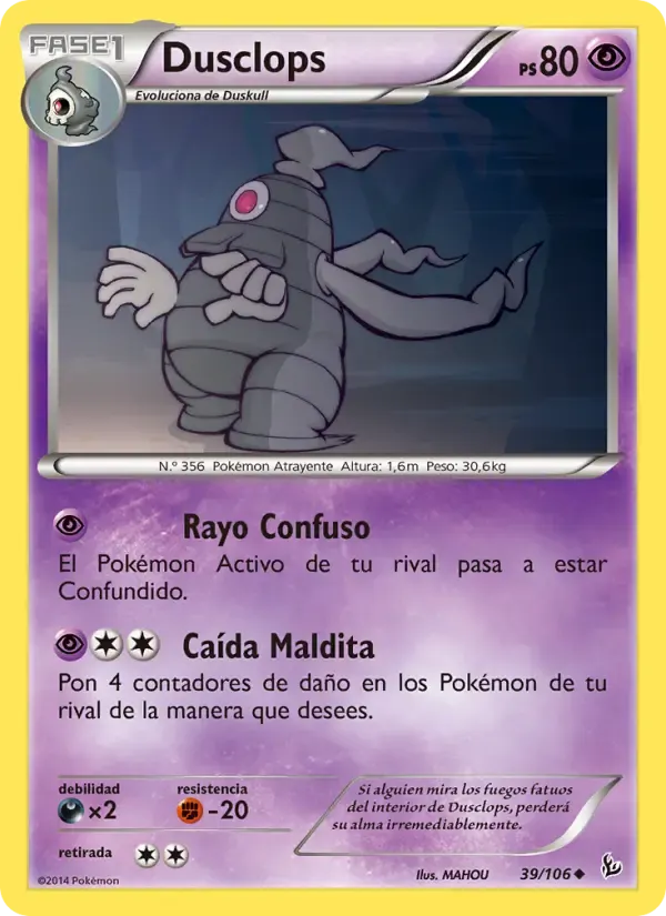 Dusclops — Destellos de Fuego 39 Spanish Pokémon card