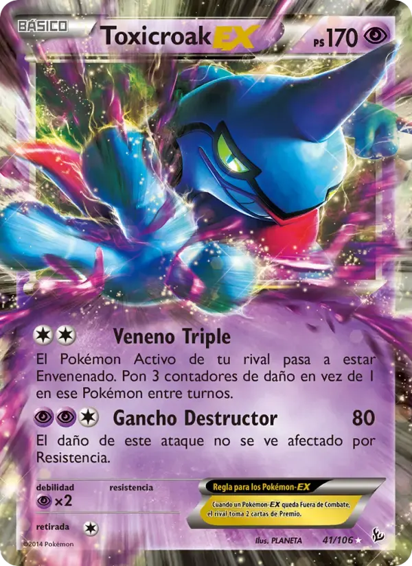 Toxicroak EX — Destellos de Fuego 41 Spanish Pokémon card