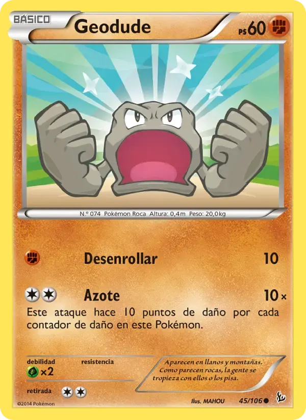 Geodude — Destellos de Fuego 45 Spanish Pokémon card