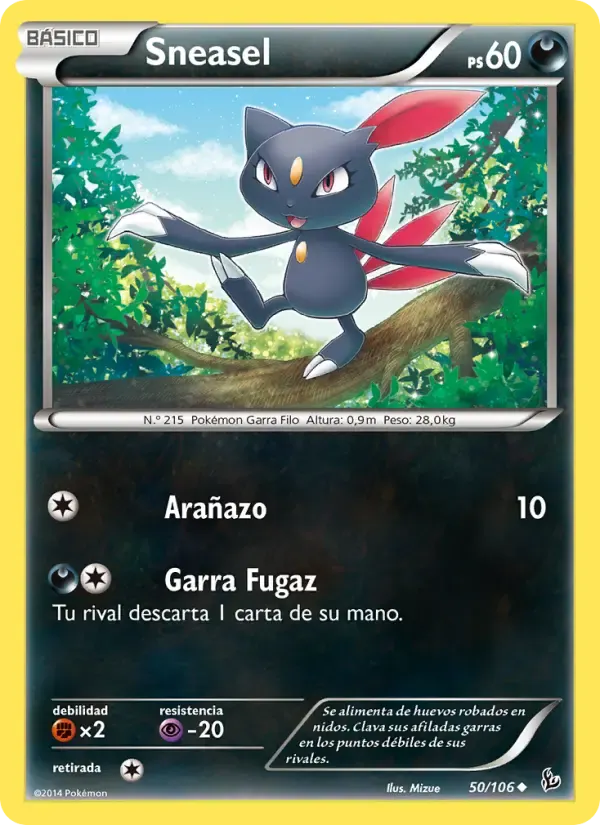 Sneasel — Destellos de Fuego 50 Spanish Pokémon card