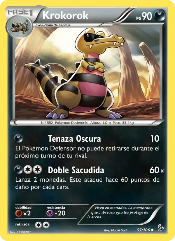 Krokorok — Destellos de Fuego 57 Spanish Pokémon card