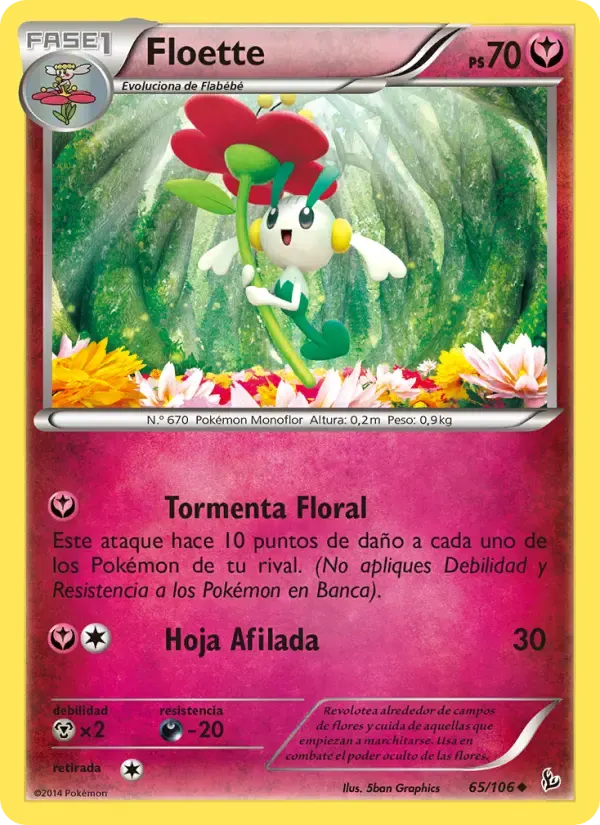 Floette — Destellos de Fuego 65 Spanish Pokémon card