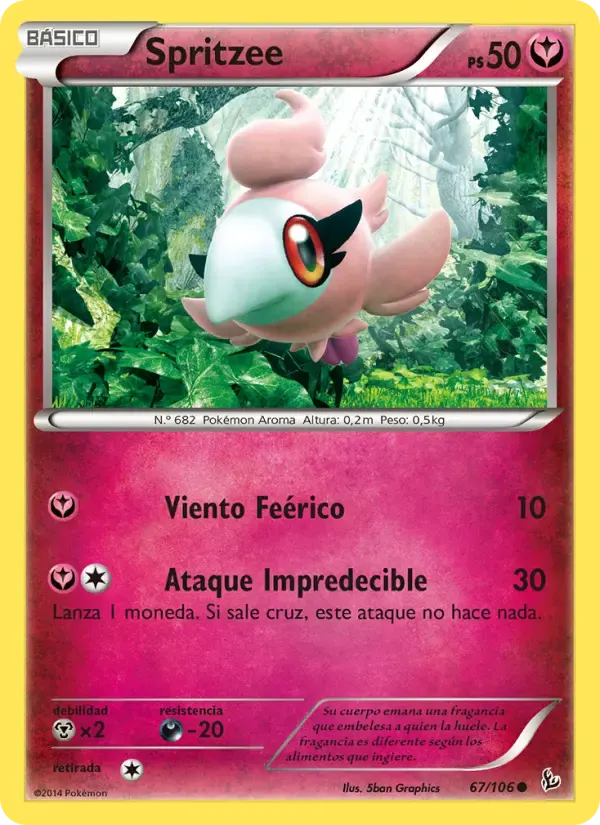 Spritzee — Destellos de Fuego 67 Spanish Pokémon card