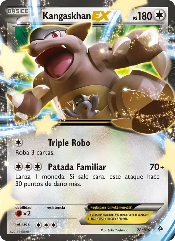 Kangaskhan EX — Destellos de Fuego 78 Spanish Pokémon card