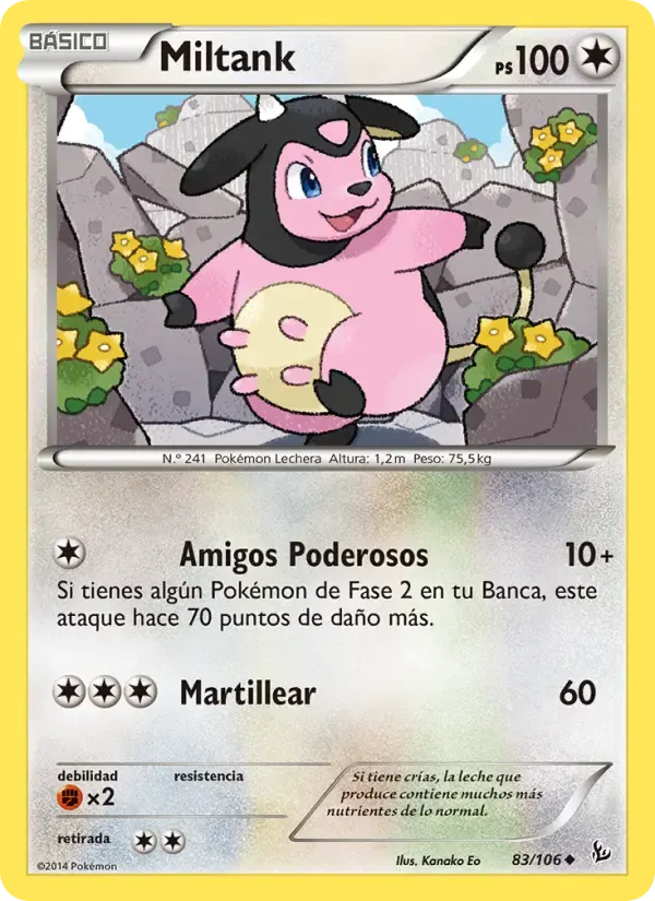 Miltank — Destellos de Fuego 83 Spanish Pokémon card