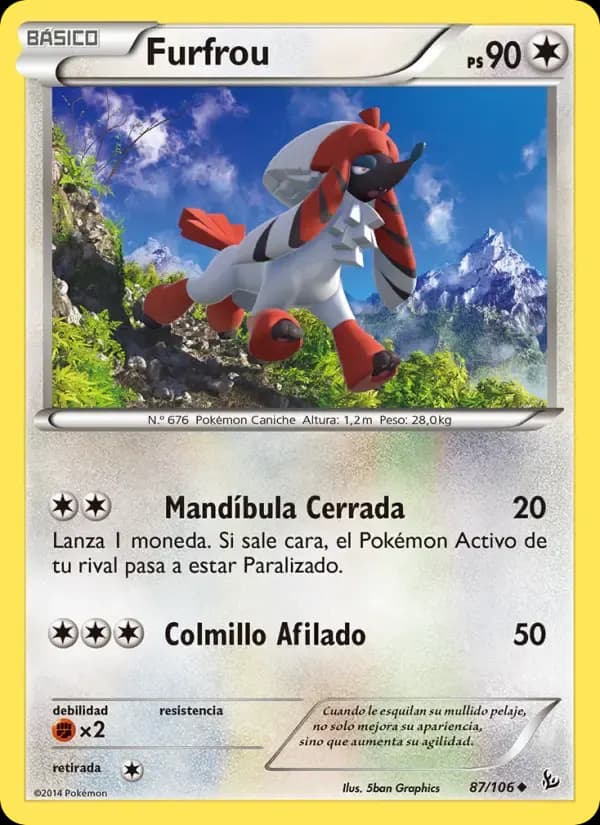 Furfrou — Destellos de Fuego 87 Spanish Pokémon card